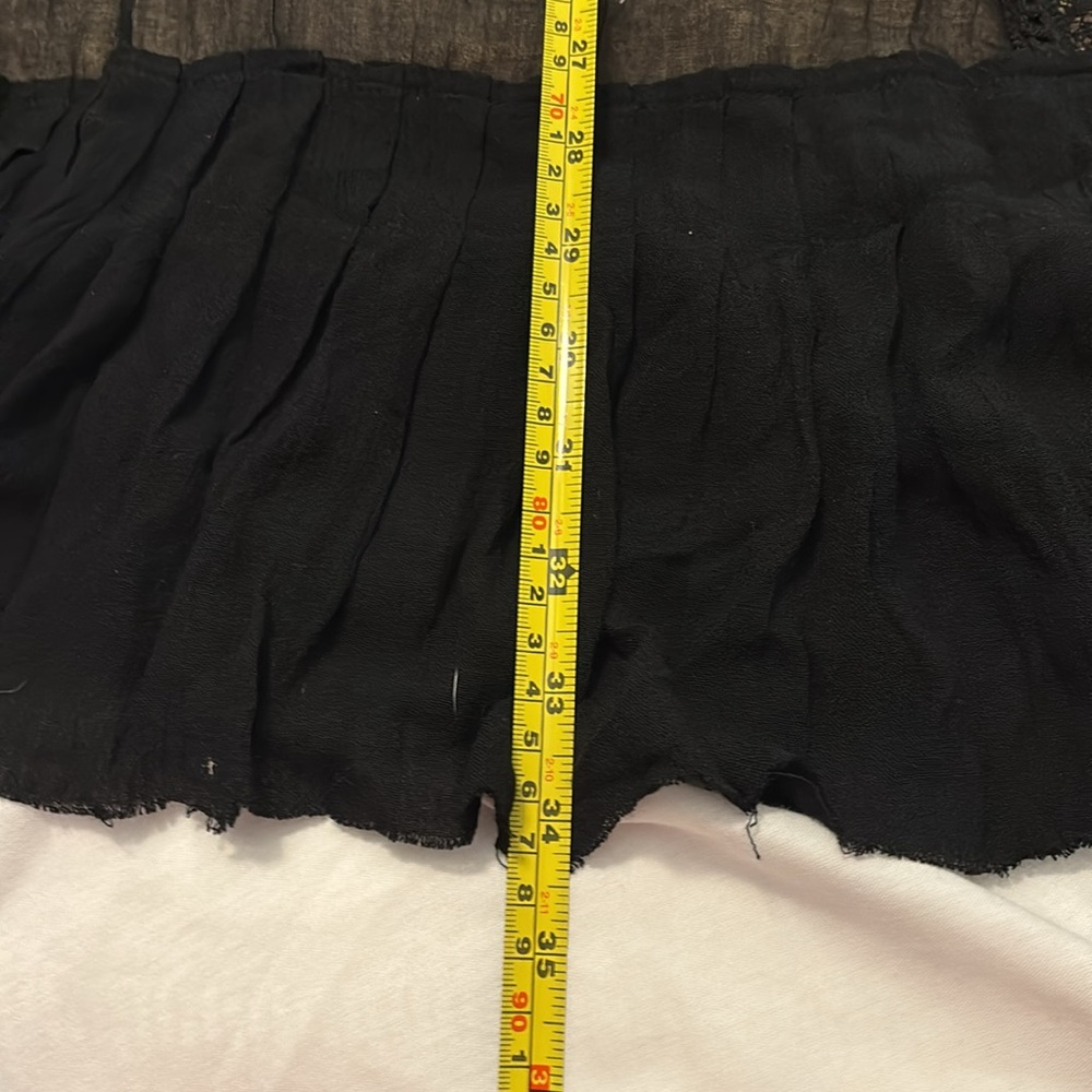 Free People Angel lace black babydoll dress SZ SM lined dark whimsy fairy boho - Picture 10 of 16
